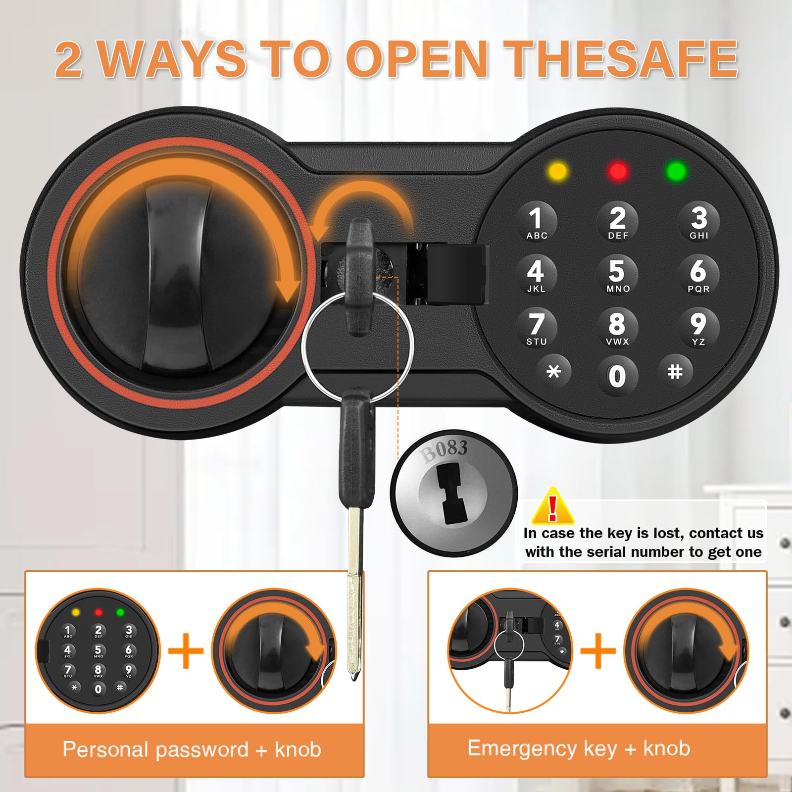 5.0 Cub Large Home Safe Fireproof Waterproof, Anti-theft